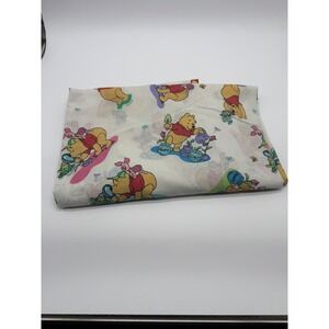 Vintage Disney Winnie the Pooh Piglet Twin Flat Sheet Gardening Made in USA